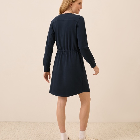 Pact Organic CloudKnit Sweatshirt Dress Size S Navy - Picture 3 of 4
